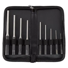 9 Pieces Gunsmith Grip Roll Pin Punch Tool Set in Zippered Organizer Carry Case