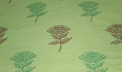 100% Baumwolle Indisch Blumenmuster Sanganeri Hand Blockdruck Stoff Natur Batik