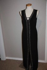 Womens NWT Black w/rhinestones Calvin Klein NYE Dress 6 Full Party Christmas