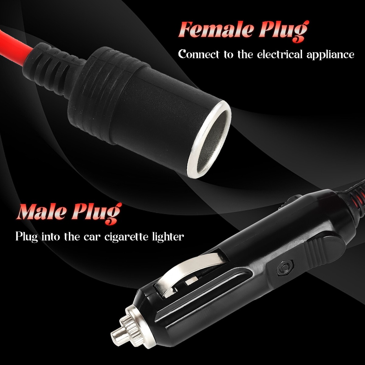 heavy duty cigarette lighter extension cord 12ft Heavy Duty Cigarette Lighter Socket Extension Cable Cord12-24V Plug  Outlet