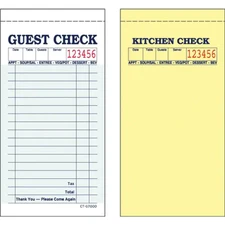 Guest Check Book, Two-Part Carbonless-20 books- 50 per book Free Shipping