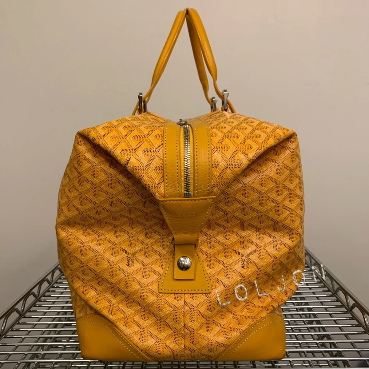 GOYARD BOEING 45 DUFFEL BAG AUTHENTIC YELLOW VERY RARE DUFFLE TRAVEL HANDBAG