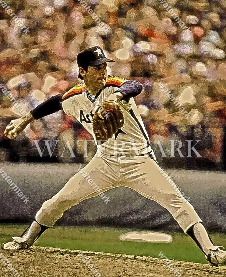 BM616 Nolan Ryan Astros Pitching Baseball 8x10 11x14 16x20 Oil Painting  Photo