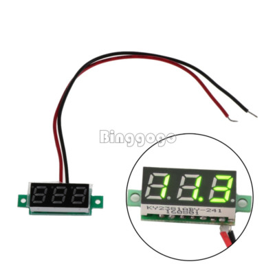 0.28'' 2 Wire Mini DC Digital Panel Voltmeter Panel Mount LED Voltage Green