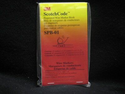 3M ScotchCode SPB-01 Pre-Printed Wire Marker Label Book (1 X  0-9, L1-L3, T1-T3)