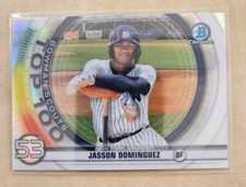 2020 Bowman Chrome Jason Dominguez Bowman Scouts Top 100 Yankees Prospect-4