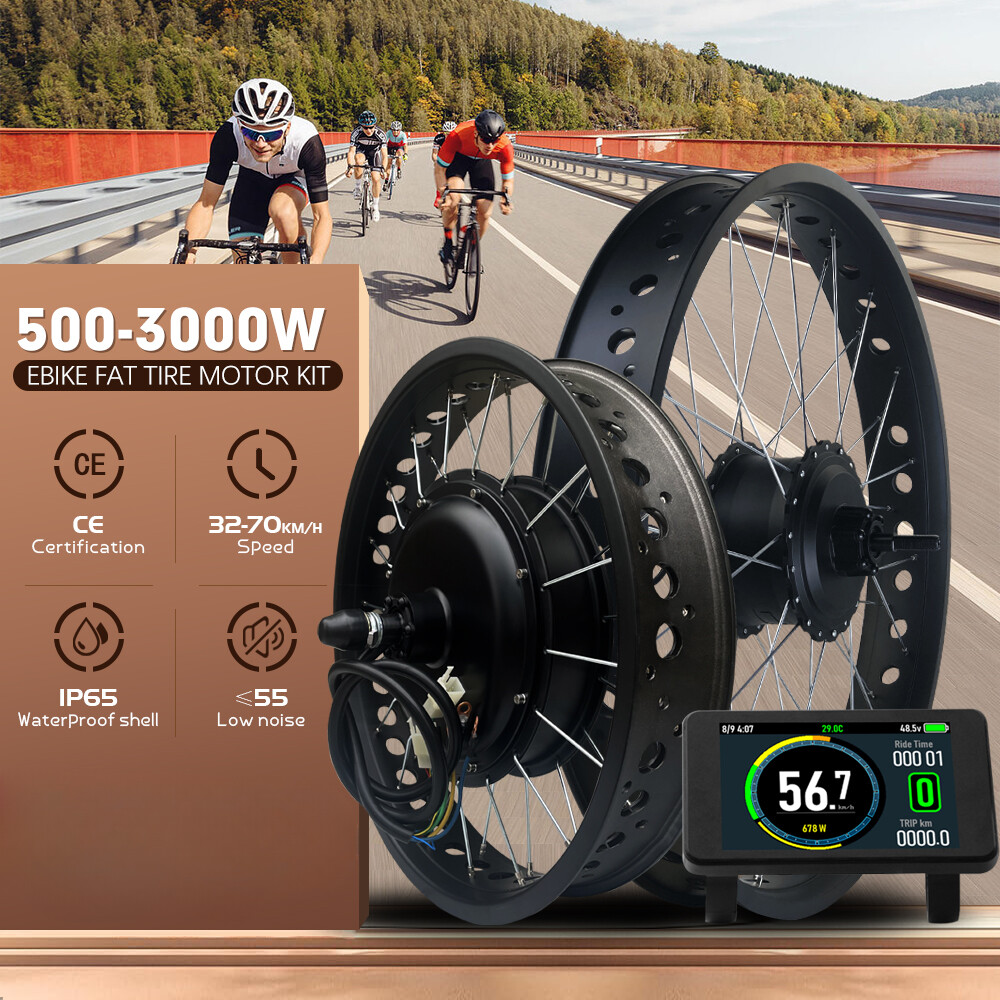 Kit de conversión de motor de buje para bicicleta eléctrica Snow Fat de 20 26 pulgadas 4,0 neumáticos 48 V 500-3000 W