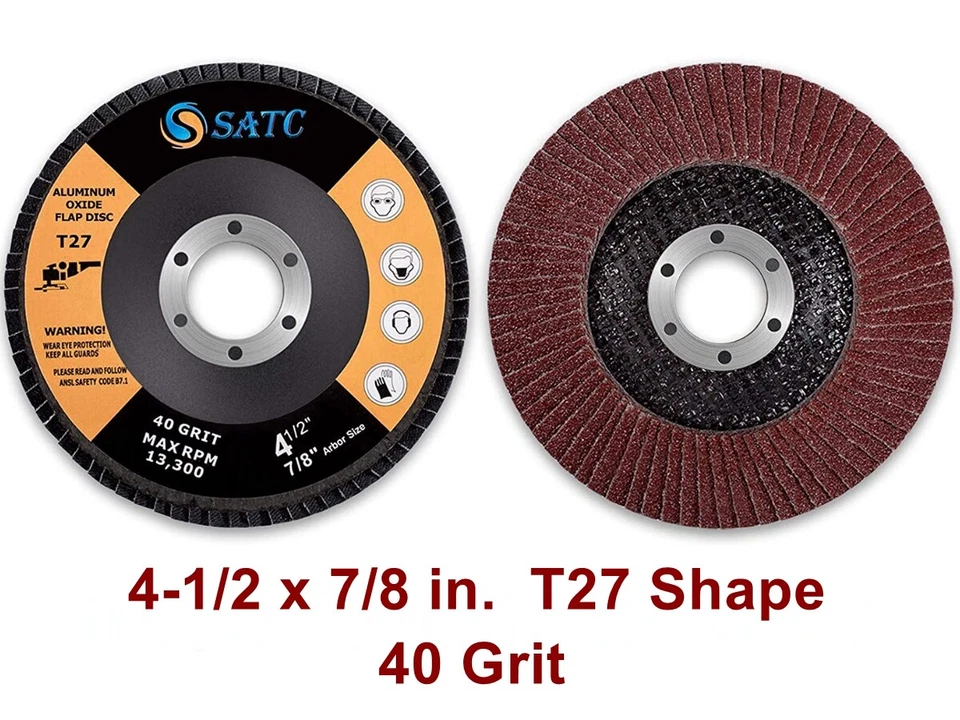 100x 4-1/2" Aluminum Oxide Flap Discs 40 Grit 4.5 Grinder Sanding Grinding Wheel - Image 2 of 4