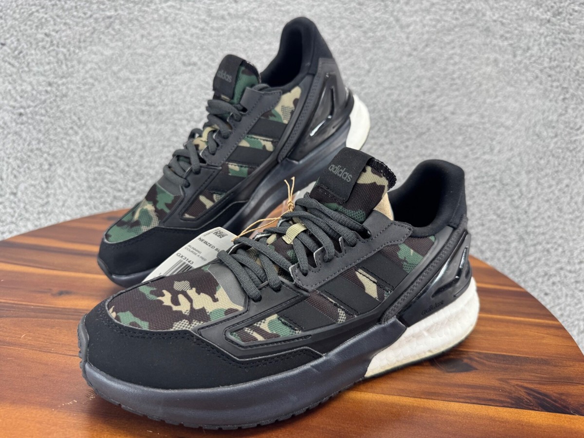Adidas Men's Nebzed Super Boost Camo GX3143 Black Sneakers