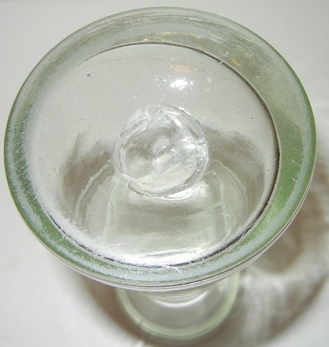 ANTIQUE VICTORIAN HAND BLOWN CLEAR GLASS HYACINTH BULB VASE - Picture 3 of 3