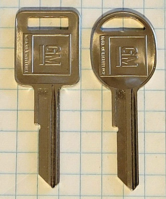 NOS OEM Key set Ign/Dr & Trunk/GB J & K fits GM 1970 74 78 & 82 (1 set, 2 keys)