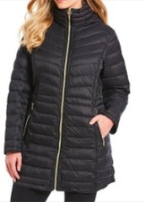 Michael Kors Black Plus Size Puffer Down Packable Detachable Hood Zip Front 3x