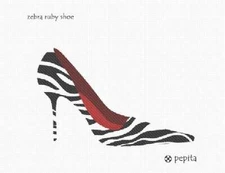 Zebra Ruby Shoe Needlepoint Kit or Canvas