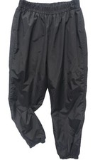 COLUMBIA VTG 1995 BLACK NYLON REINFORCED HEM ADJ. HEM  WAIST RAIN PANTS WOM XL