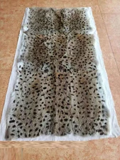 Real Rabbit Fur Leopard Print Blanket Fur Carpet Rug Throw Leather Hide 43x 22in
