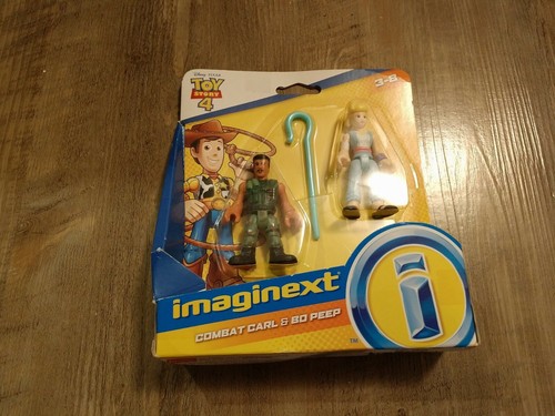 Brinquedo Conjunto Mini Bonecos Imaginext - Boneco Menino Combat Carl E Boneca Menina Betty Bo Peep Toy Story Disney Fisher Price