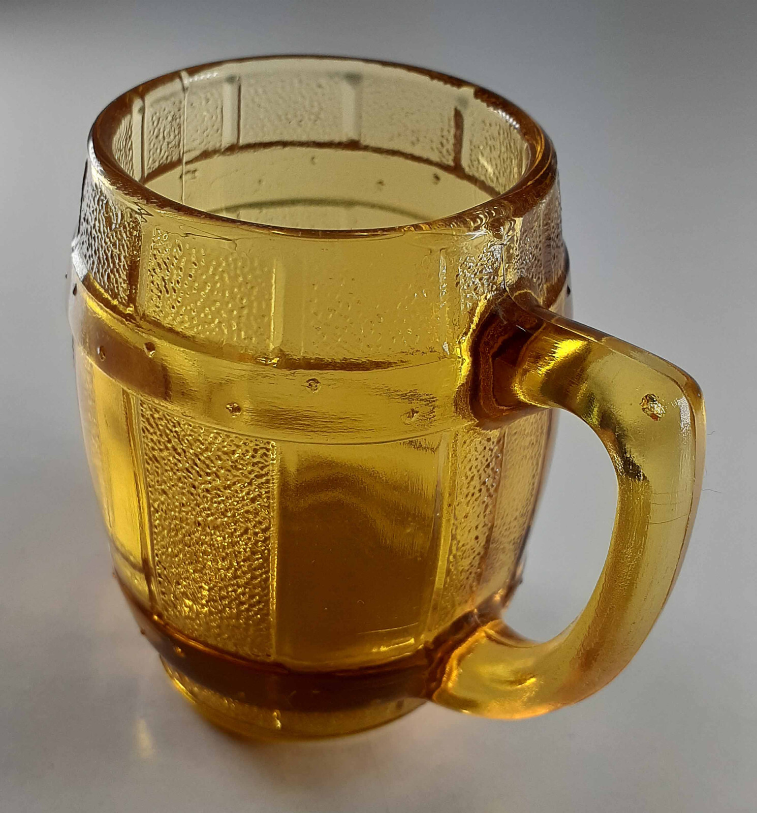 Amber Whiskey Beer Barrel Mug with Handle Shot Glass Toothpick Holder