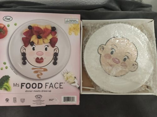NEW Ms Food Face 8.5" Ceramic Plate Microwave Dishwasher Safe- Makes Eating Fun! - Afbeelding 1 van 2
