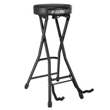 Guitar Stool Padded Seat w Holder Portable Chair Black