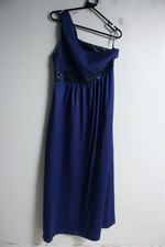 Womens one Shoulder Full Length Occasion Prom Dress - Blue - Size 14 (d25
