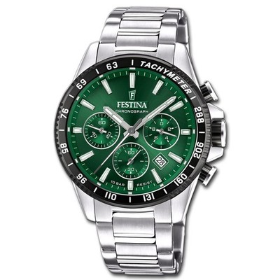 Festina Herrenuhr Timeless Chronograph Armbanduhr Edelstahl silber UF20560/4
