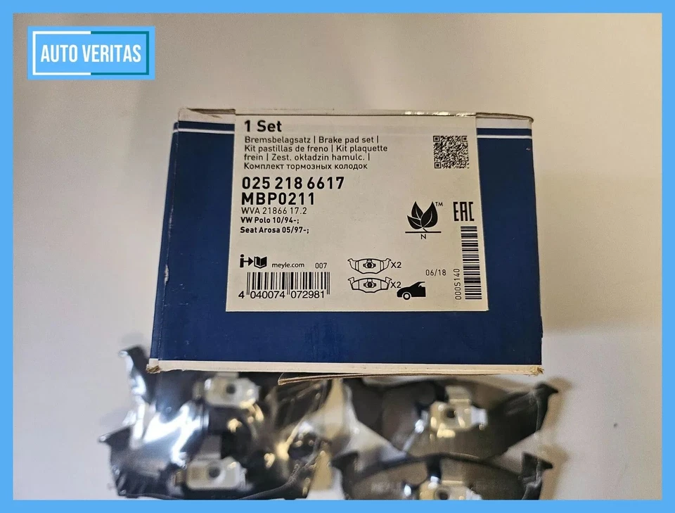 MEYLE brake pads set brake blocks front for VW POLO (9N) GOLF III (1H1) 025 218 - Image 3 of 3