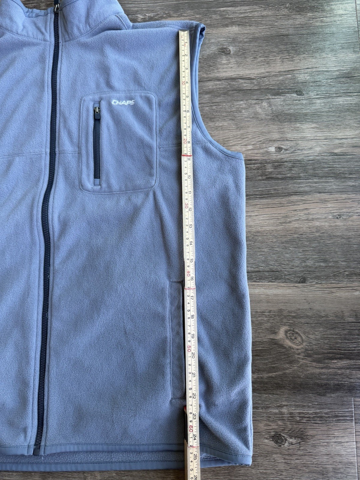 Chaps Sport Vest Fleece Blue Gray Full Zip 1 Pocket Winter Fall Layer Mens 2XL thumbnail 16