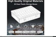 Bead Organizer, 30Pcs Small Clear Plastic Bead Storage Containers with Label, 1