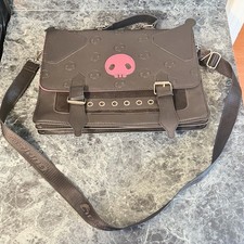 Sanrio Kuromi Black/Pink Skull Satchel Top Handle Bag w/ Detachable Strap