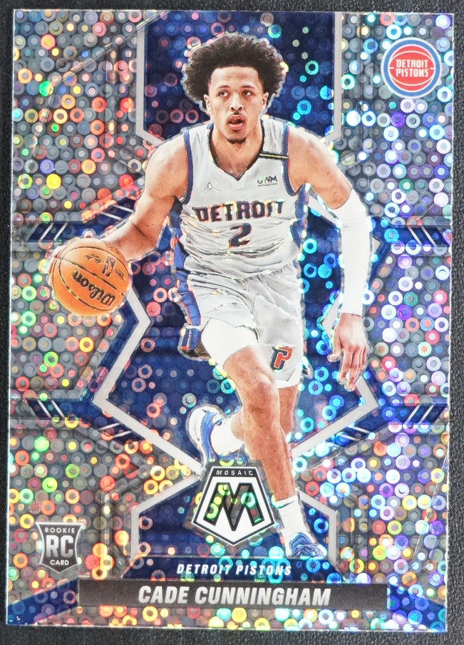 Cade Cunningham 2021-22 Panini Mosaic Silver Disco Variation RC Pistons #203
