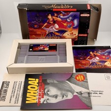 Disney's Aladdin Super Nintendo SNES Complete CIB Box Manual Inserts - Clean