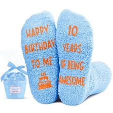 Birthday Socks Boys Girls Fits Age 4-12 Year Old Tween Kids Novelty Cotton