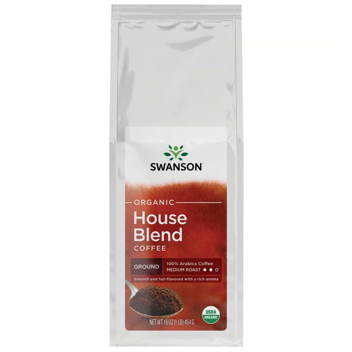 Молотый кофе Swanson Organic House Blend средней обжарки упаковка 16 унций 4290₽