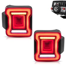 2*VLAND Schwarz LED Rücklichter Für 18-20 JEEP WRANGLER mit Gelb Dynamic Blinker