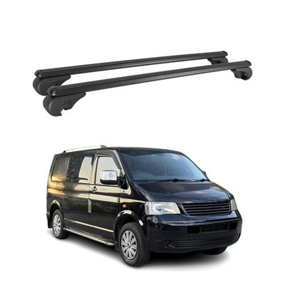 Dachträger für VW T5 T6 Transporter Multivan Caravelle 2003-24 Schwarz Alu 2x