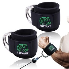 Wrist Cuffs for Cable Machine Workouts   Padded Wrist Straps with Reinforc