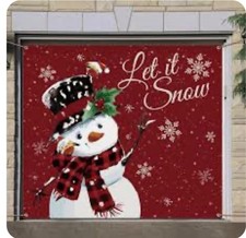 244X213 Christmas Garage Door Decoration Banner Merry Christmas Theme Snowman