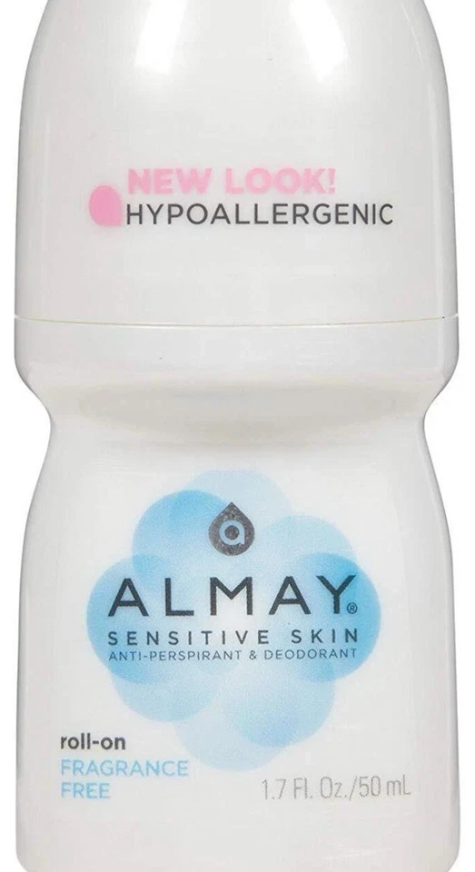 4 PACK Almay Roll-On Fragrance Free Deodorant For Sensitive Skin 1.7oz Each - Image 2 of 4