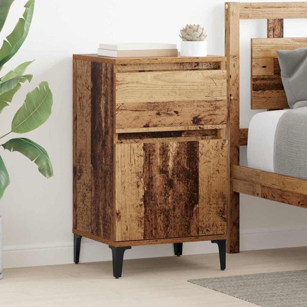 Nachttisch 2 Pcs Altholz 40 X 35 X 70 Cm Holzwerkstoff-image