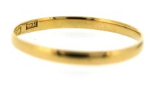 wedding ring size P 22ct solid gold smooth thin narrow band handmade mens ladies