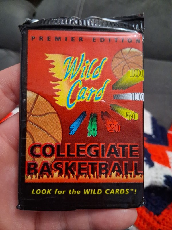 1991 PREMIER EDITION WILD CARD COLLEGIATE BASKETBALL PACK / Factory Sealed