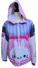 WEEB D.Va Anime Bunny Hoodie Full Zip Size L/XL Cartoon
