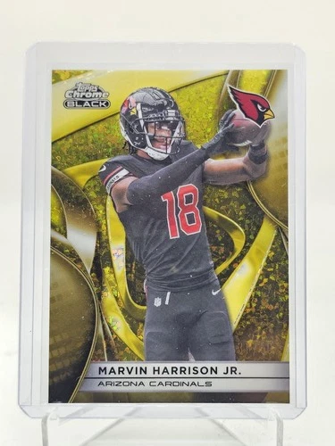 MARVIN HARRISON JR. 2025 TOPPS CHROME BLACK ROOKIE GOLD MINI DIAMOND /50 Q5849