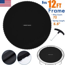 Round Trampoline Jumping Mat Replacement Fits 12ft Frame 72 Rings  5.5" Spring
