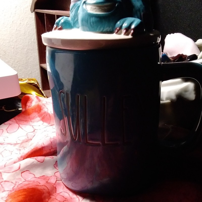 Rae Dunn Disney Monsters, Inc. Sulley "SULLY" Ceramic Mug with Lid
