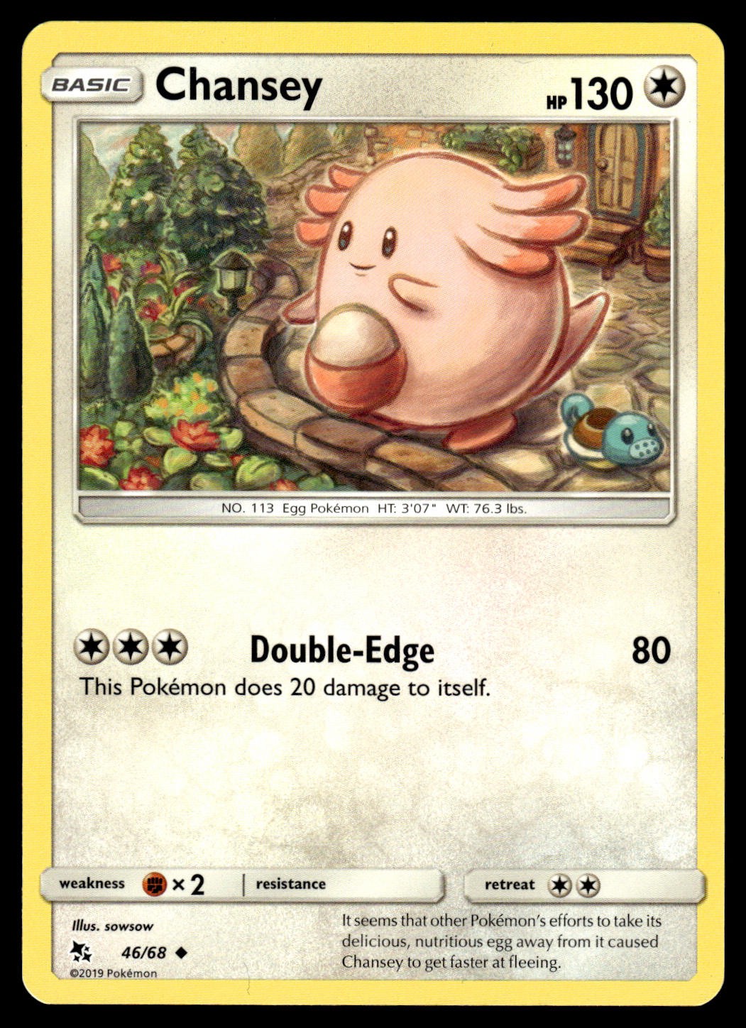 Chansey 46/68 Uncommon Hidden Fates Pokemon LP