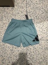 Adidas TR-ES Logo Shorts - Teal Green - Zipped Pockets - Mens Size Medium
