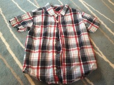 Gymboree 2-pc Plaid cap, Size 3-4 with matching short-sleeve, plaid shirt
