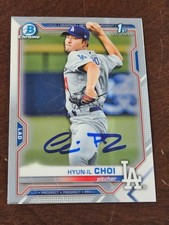 2021 Bowman Chrome HYUN IL CHOI Dodges In-Person Signed Autographed AUTO