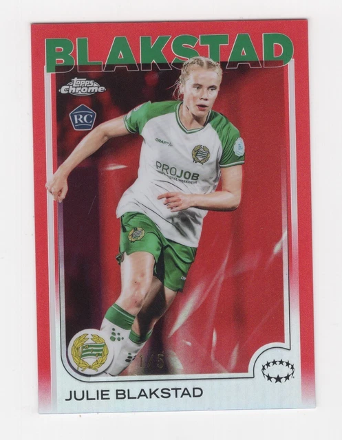 24-25 Topps Chrome UEFA Women's Champions Red Refractor 1/5 Julie Blakstad #27